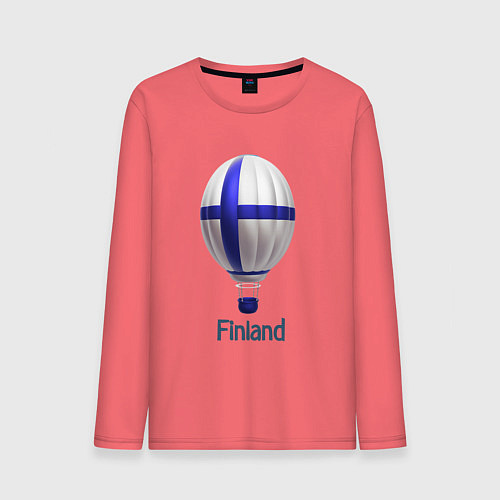 Мужской лонгслив 3d aerostat Finland flag / Коралловый – фото 1