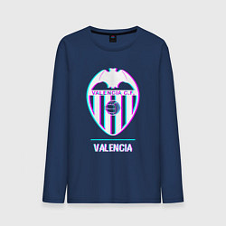 Лонгслив хлопковый мужской Valencia FC в стиле Glitch, цвет: тёмно-синий