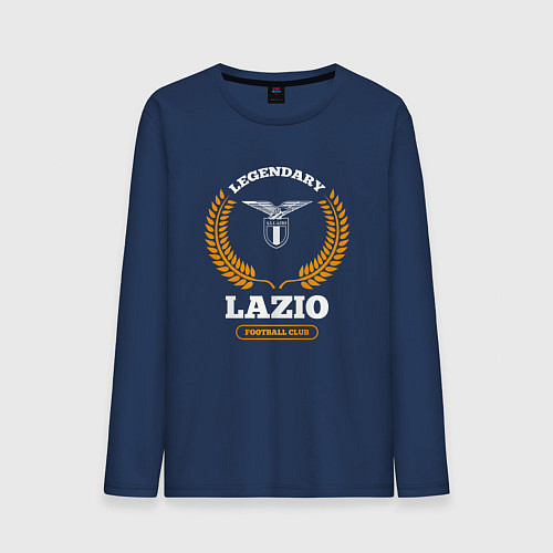 Мужской лонгслив Лого Lazio и надпись Legendary Football Club / Тёмно-синий – фото 1