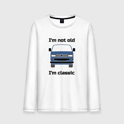 Лонгслив хлопковый мужской Volkswagen Im not old Im classic, цвет: белый