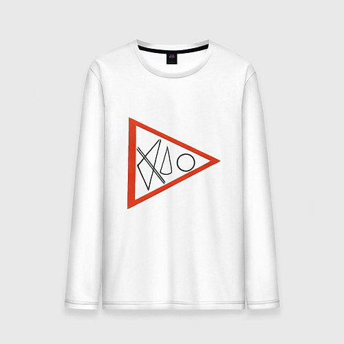Мужской лонгслив Фигуры геометрии / Белый – фото 1