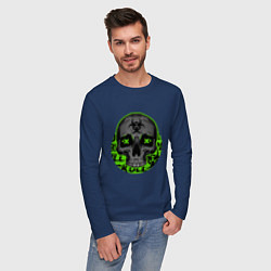 Лонгслив хлопковый мужской SKULL TOXIC, цвет: тёмно-синий — фото 2