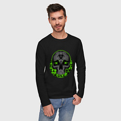 Лонгслив хлопковый мужской SKULL TOXIC, цвет: черный — фото 2