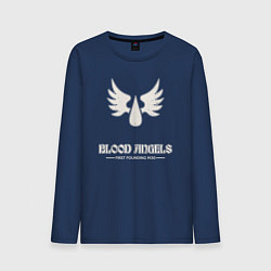 Лонгслив хлопковый мужской Кровавые ангелы лого винтаж, цвет: тёмно-синий