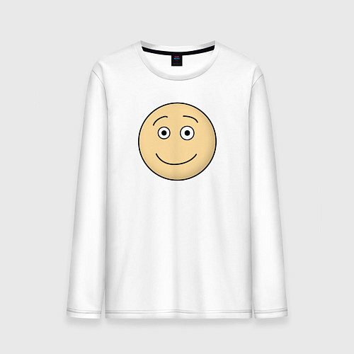 Мужской лонгслив Улыбающийся смайлик из Дурак Онлайн / Белый – фото 1