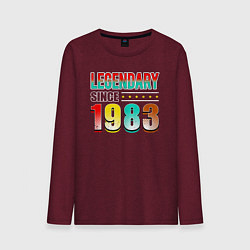 Лонгслив хлопковый мужской Легенда с 1983, цвет: меланж-бордовый