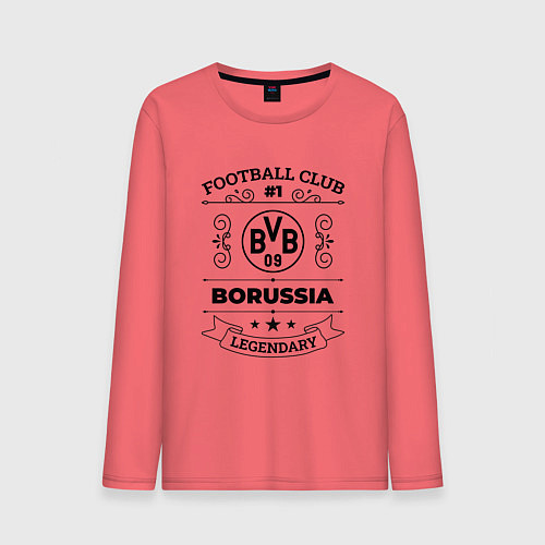 Мужской лонгслив Borussia: Football Club Number 1 Legendary / Коралловый – фото 1