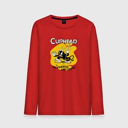 Лонгслив хлопковый мужской Cuphead - дьявол, цвет: красный
