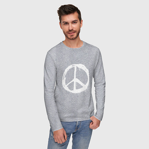 Мужской лонгслив Pacific symbol white / Меланж – фото 3