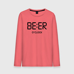 Лонгслив хлопковый мужской Beer oclock, цвет: коралловый