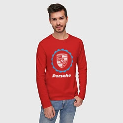 Лонгслив хлопковый мужской Porsche в стиле Top Gear, цвет: красный — фото 2