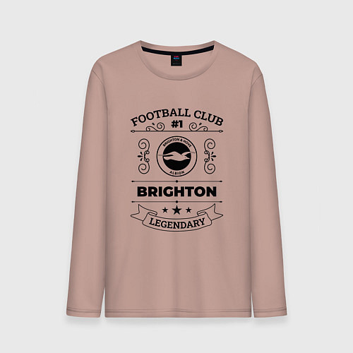 Мужской лонгслив Brighton: Football Club Number 1 Legendary / Пыльно-розовый – фото 1