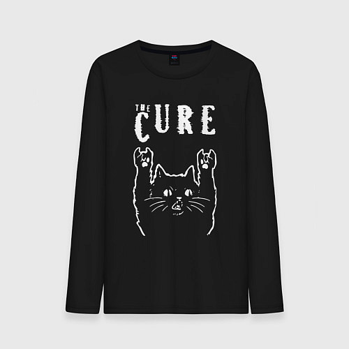 Мужской лонгслив The Cure рок кот / Черный – фото 1
