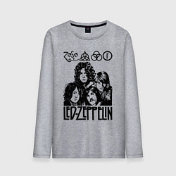 Лонгслив хлопковый мужской Led Zeppelin Black, цвет: меланж