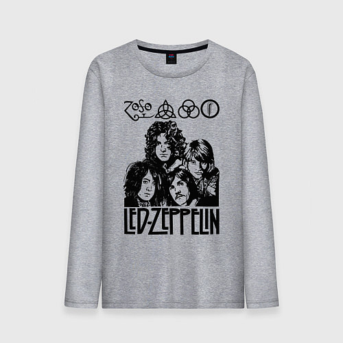 Мужской лонгслив Led Zeppelin Black / Меланж – фото 1