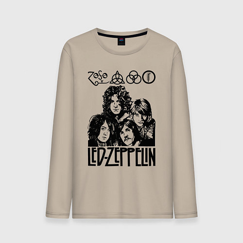 Мужской лонгслив Led Zeppelin Black / Миндальный – фото 1