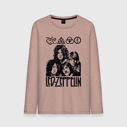 Лонгслив хлопковый мужской Led Zeppelin Black, цвет: пыльно-розовый