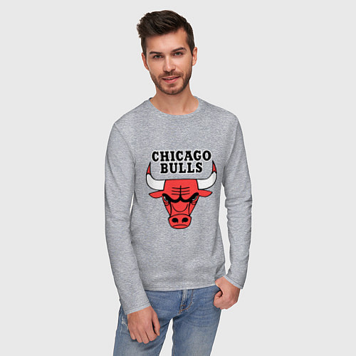 Мужской лонгслив Chicago Bulls / Меланж – фото 3