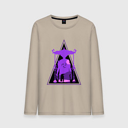 Лонгслив хлопковый мужской Геншин Импакт Скарамучча, цвет: миндальный