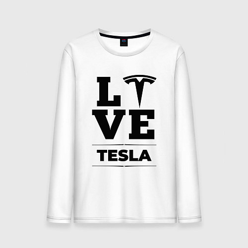 Мужской лонгслив Tesla Love Classic / Белый – фото 1