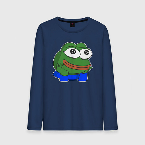 Мужской лонгслив Пепе Лягушонок внимательно слушает / Тёмно-синий – фото 1