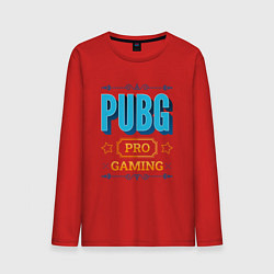 Лонгслив хлопковый мужской Игра PUBG PRO Gaming, цвет: красный