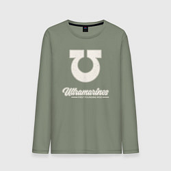 Лонгслив хлопковый мужской Ультрамарины винтаж лого, цвет: авокадо