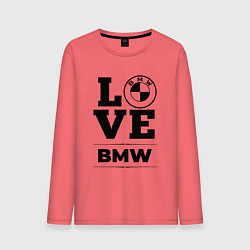 Лонгслив хлопковый мужской BMW love classic, цвет: коралловый