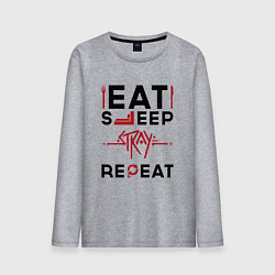 Мужской лонгслив Надпись: Eat Sleep Stray Repeat