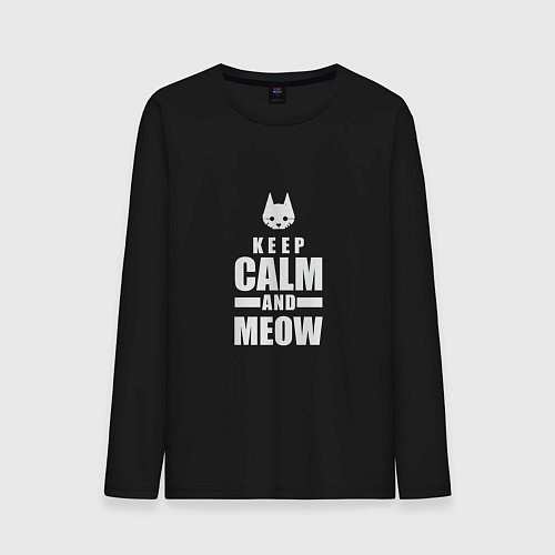 Мужской лонгслив Stray - Keep Calm / Черный – фото 1