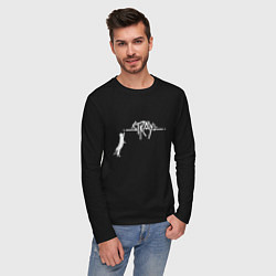 Лонгслив хлопковый мужской Stray Street, цвет: черный — фото 2