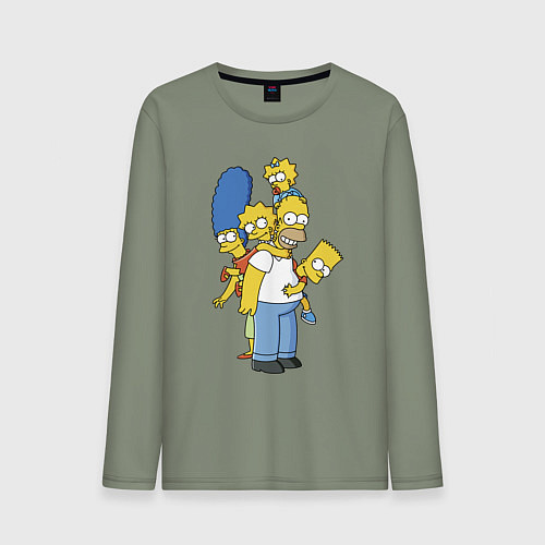 Мужской лонгслив Прикольная семейка Симпсонов / Авокадо – фото 1