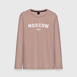 Лонгслив хлопковый мужской MOSCOW 1147, цвет: пыльно-розовый