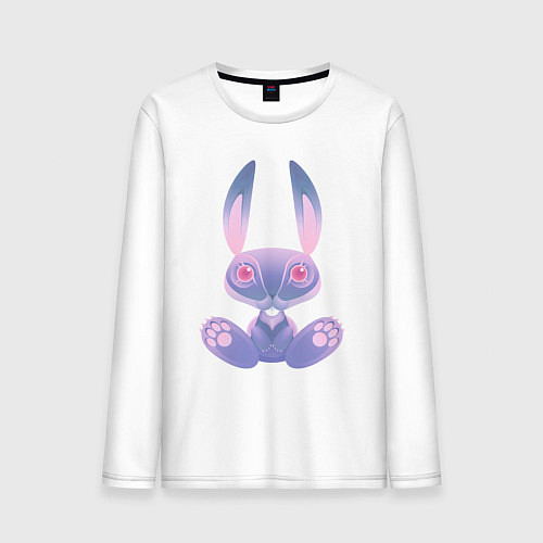 Мужской лонгслив Кролик синий / Белый – фото 1