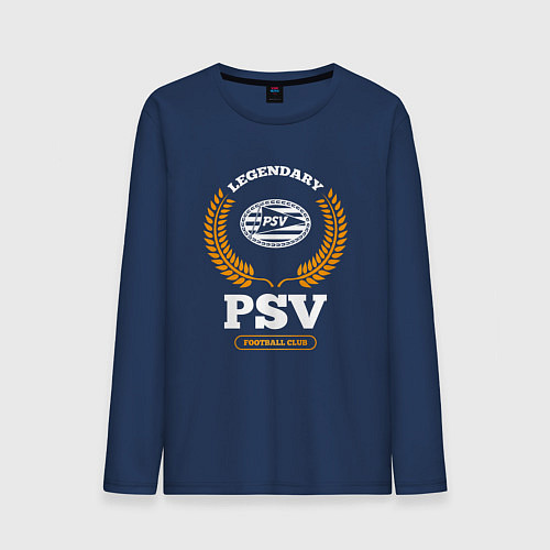 Мужской лонгслив Лого PSV и надпись legendary football club / Тёмно-синий – фото 1