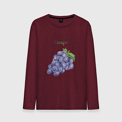 Лонгслив хлопковый мужской Grape виноград, цвет: меланж-бордовый