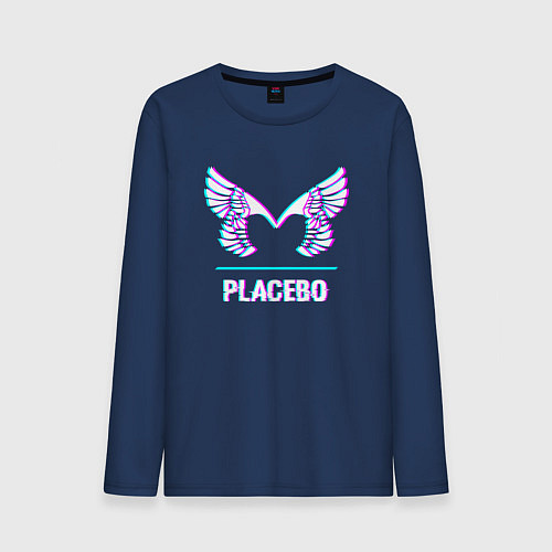 Мужской лонгслив Placebo glitch rock / Тёмно-синий – фото 1