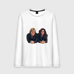 Лонгслив хлопковый мужской Modern Talking band, цвет: белый