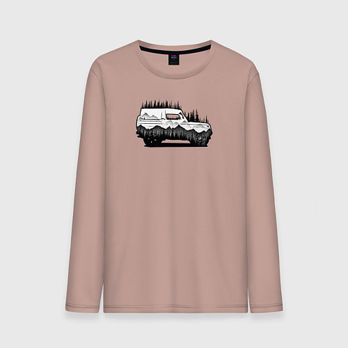 Мужской лонгслив Бездорожье без дорог / Пыльно-розовый – фото 1