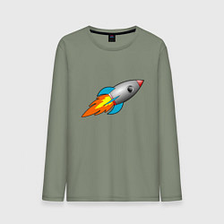 Мужской лонгслив Ракета летит в небе