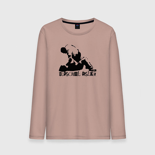 Мужской лонгслив Олдскул дизлайк / Пыльно-розовый – фото 1