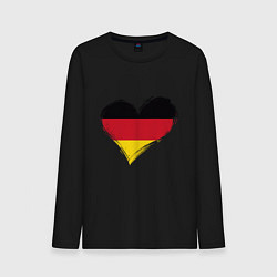 Лонгслив хлопковый мужской Сердце - Германия, цвет: черный