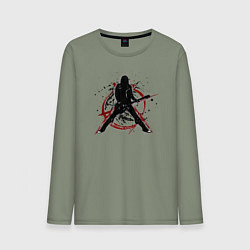 Лонгслив хлопковый мужской Анархия панк, цвет: авокадо