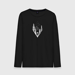 Лонгслив хлопковый мужской Girl and bear, цвет: черный