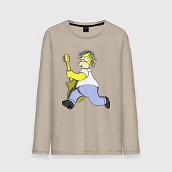 Мужской лонгслив Гомер Симпсон - крутой рок гитарист