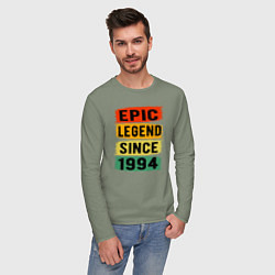 Лонгслив хлопковый мужской Эпичный легендарный с 1994, цвет: авокадо — фото 2