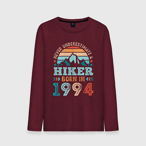 Мужской лонгслив Никогда не недооценивай путешественника 1994 года / Меланж-бордовый – фото 1