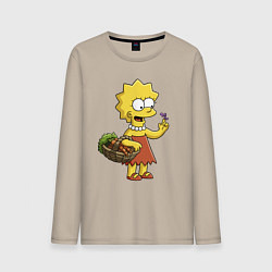 Мужской лонгслив Lisa Simpson с гусеницей на даче