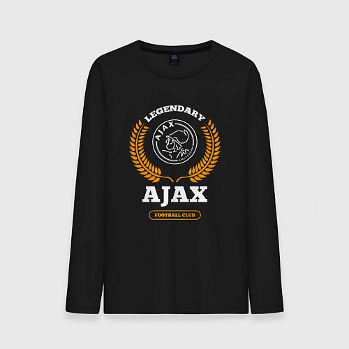Мужской лонгслив Лого Ajax и надпись legendary football club / Черный – фото 1