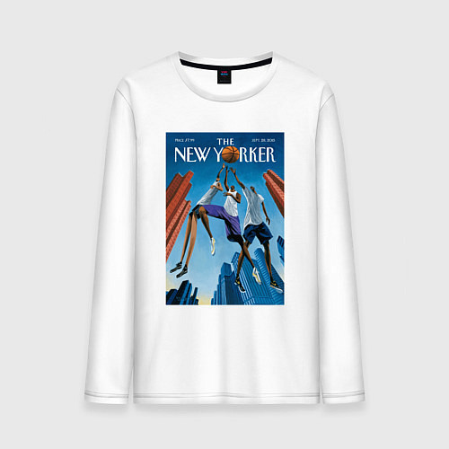 Мужской лонгслив Обложка журнала New Yorker / Белый – фото 1